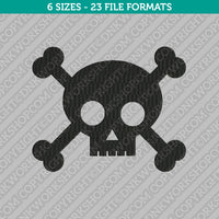 Cross Skull Bones Embroidery Design - 6 Sizes - INSTANT DOWNLOAD