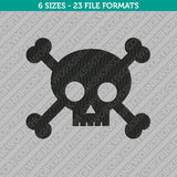 Cross Skull Bones Embroidery Design - 6 Sizes - INSTANT DOWNLOAD