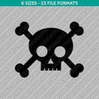 Cross Skull Bones Embroidery Design - 6 Sizes - INSTANT DOWNLOAD