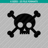 Cross Skull Bones Embroidery Design - 6 Sizes - INSTANT DOWNLOAD