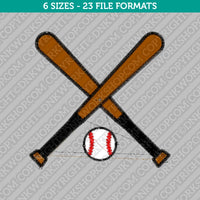 Crossed Baseball Bats Embroidery Design - 6 Sizes - INSTANT DOWNLOAD