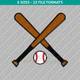 Crossed Baseball Bats Embroidery Design - 6 Sizes - INSTANT DOWNLOAD