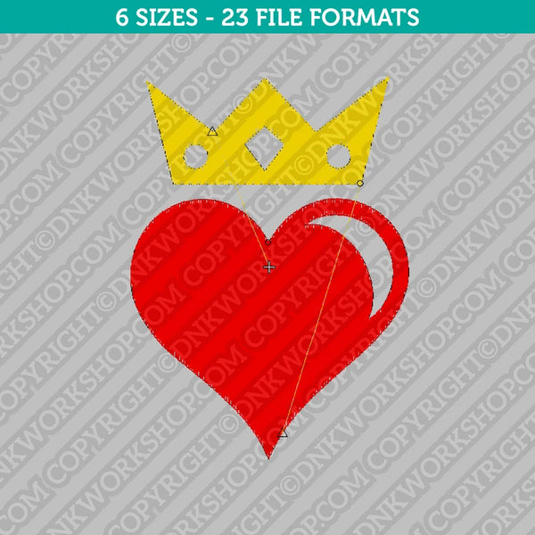 Crowned Heart Embroidery Design - 6 Sizes - INSTANT DOWNLOAD