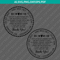 Cup Care Circle Instruction Label Care Card Thank You for Buying Handmade Cup SVG Silhouette Cameo Cricut Cut File Vector Png Eps Dxf