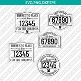 Editable Custom Christmas Zip Code Ornament SVG Vector Cricut PNG