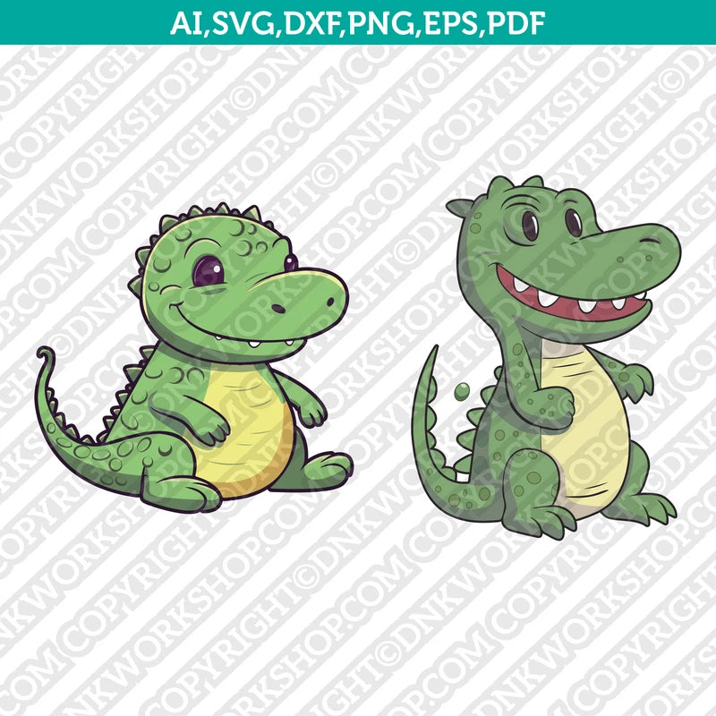 Cute Aligator Svg Cricut Laser Cut File Clipart Silhouette Cameo Vecto ...