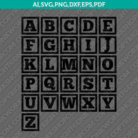 Cute Baby Blocks Babyshower Letters Fonts Alphabet Birthday Party SVG Vector Silhouette Cameo Cricut Cut File Clipart Png Dxf Eps