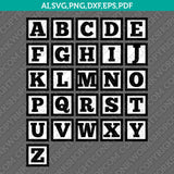 Cute Baby Blocks Babyshower Letters Fonts Alphabet Birthday Party SVG Vector Silhouette Cameo Cricut Cut File Clipart Png Dxf Eps