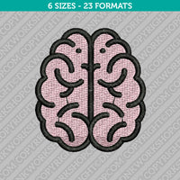 Cute Brain Embroidery Design - 6 Sizes - INSTANT DOWNLOAD