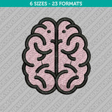 Cute Brain Embroidery Design - 6 Sizes - INSTANT DOWNLOAD