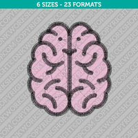 Cute Brain Embroidery Design - 6 Sizes - INSTANT DOWNLOAD