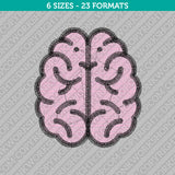 Cute Brain Embroidery Design - 6 Sizes - INSTANT DOWNLOAD