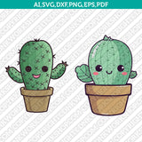 Cute Cactus Svg Cricut Laser Cut File Clipart Silhouette Cameo Vector