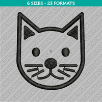 Cute Cat Head Embroidery Design - 6 Sizes - INSTANT DOWNLOAD