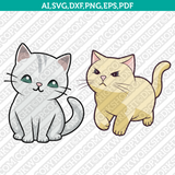 Cute Cat Svg Cricut Laser Cut File Clipart Silhouette Cameo Vector