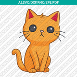 Cute Cat Svg Cricut Laser Cut File Clipart Silhouette Cameo Vector