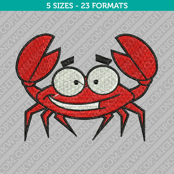 Cute Crab Embroidery Design - 5 Sizes - INSTANT DOWNLOAD