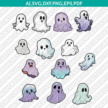 Cute ghost SVG silhouette for Cricut and laser cutting