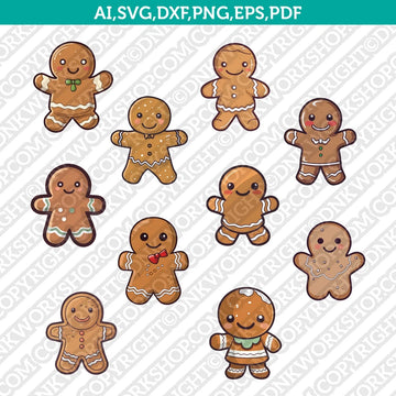 Cute gingerbread SVG silhouette for Cricut and laser cutting
