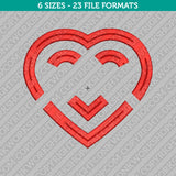 Cute Heart Valentine Embroidery Design - 6 Sizes - INSTANT DOWNLOAD