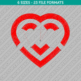 Cute Heart Valentine Embroidery Design - 6 Sizes - INSTANT DOWNLOAD
