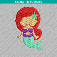Cute Mermaid Embroidery Design - 6 Sizes - INSTANT DOWNLOAD