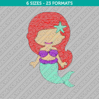 Cute Mermaid Embroidery Design - 6 Sizes - INSTANT DOWNLOAD
