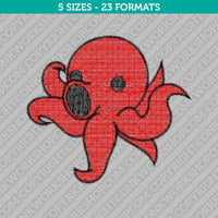 Cute Octopus Embroidery Design - 5 Sizes - INSTANT DOWNLOAD