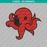 Cute Octopus Embroidery Design - 5 Sizes - INSTANT DOWNLOAD