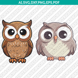 Cute Owl Svg Cricut Laser Cut File Clipart Silhouette Cameo Vector