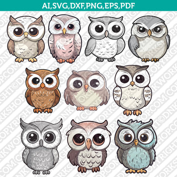 Cute owl SVG vector design for Cricut and Silhouette