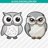 Cute Owl Svg Cricut Laser Cut File Clipart Silhouette Cameo Vector