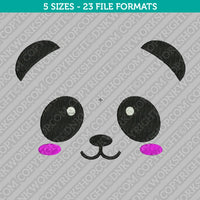 Cute Panda Face Embroidery Design - 5 Sizes - INSTANT DOWNLOAD