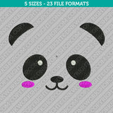 Cute Panda Face Embroidery Design - 5 Sizes - INSTANT DOWNLOAD