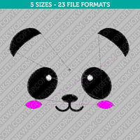 Cute Panda Face Embroidery Design - 5 Sizes - INSTANT DOWNLOAD