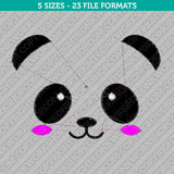 Cute Panda Face Embroidery Design - 5 Sizes - INSTANT DOWNLOAD