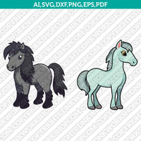 Cute Pony Horse Svg Cricut Laser Cut File Clipart Silhouette Cameo Vector