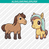Cute Pony Horse Svg Cricut Laser Cut File Clipart Silhouette Cameo Vector