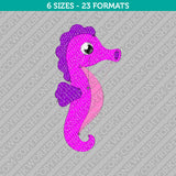 Cute Seahorse Machine Embroidery Design - 6 Sizes - INSTANT DOWNLOAD