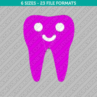 Cute Smiley Dentist Tooth Embroidery Design - 6 Sizes - INSTANT DOWNLOAD
