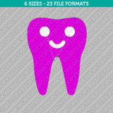 Cute Smiley Dentist Tooth Embroidery Design - 6 Sizes - INSTANT DOWNLOAD