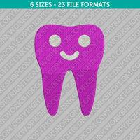 Cute Smiley Dentist Tooth Embroidery Design - 6 Sizes - INSTANT DOWNLOAD