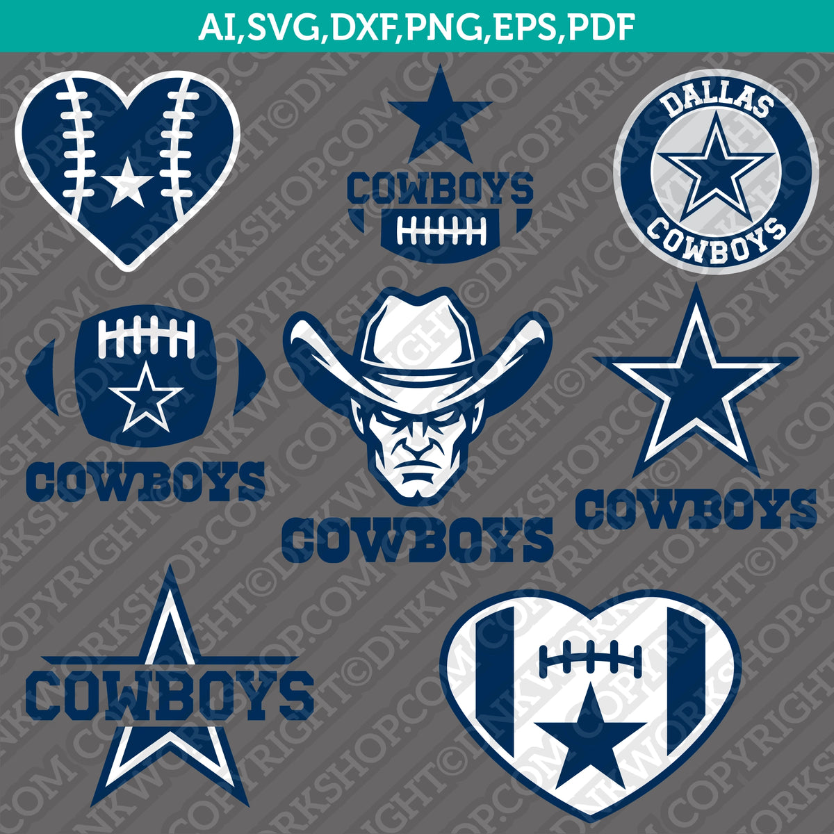 Dallas Cowboys SVG Bundle – NFL Football Logo Vector Files Cricut ...
