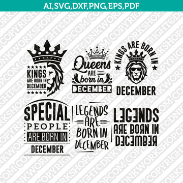 December birthday SVG cut file design