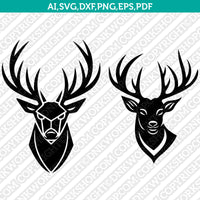 Deer Head SVG Mascot Cut File Cricut Clipart Silhouette Png