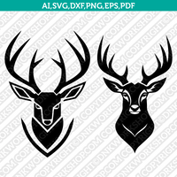 Deer Head SVG Mascot Cut File Cricut Clipart Silhouette Png