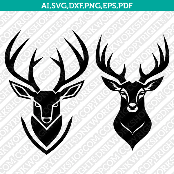 Antlers SVG, Realistic Deer Antler Clip Art, Cut File for Cricut