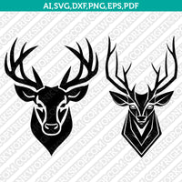 Deer Head SVG Mascot Cut File Cricut Clipart Silhouette Png
