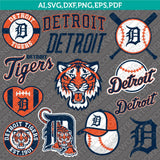 Detroit Tigers SVG Bundle – MLB Baseball Logo Vector Cricut