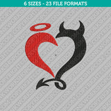 Devil Heart Embroidery Design - 6 Sizes - INSTANT DOWNLOAD